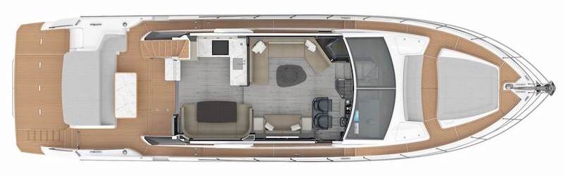 Absolute 62 Fly, layout del ponte principale Absolute 62 Fly, layout del ponte principale