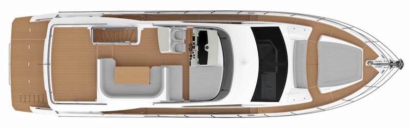 Absolute 62 Fly, layout del ponte superiore Absolute 62 Fly, layout del ponte superiore
