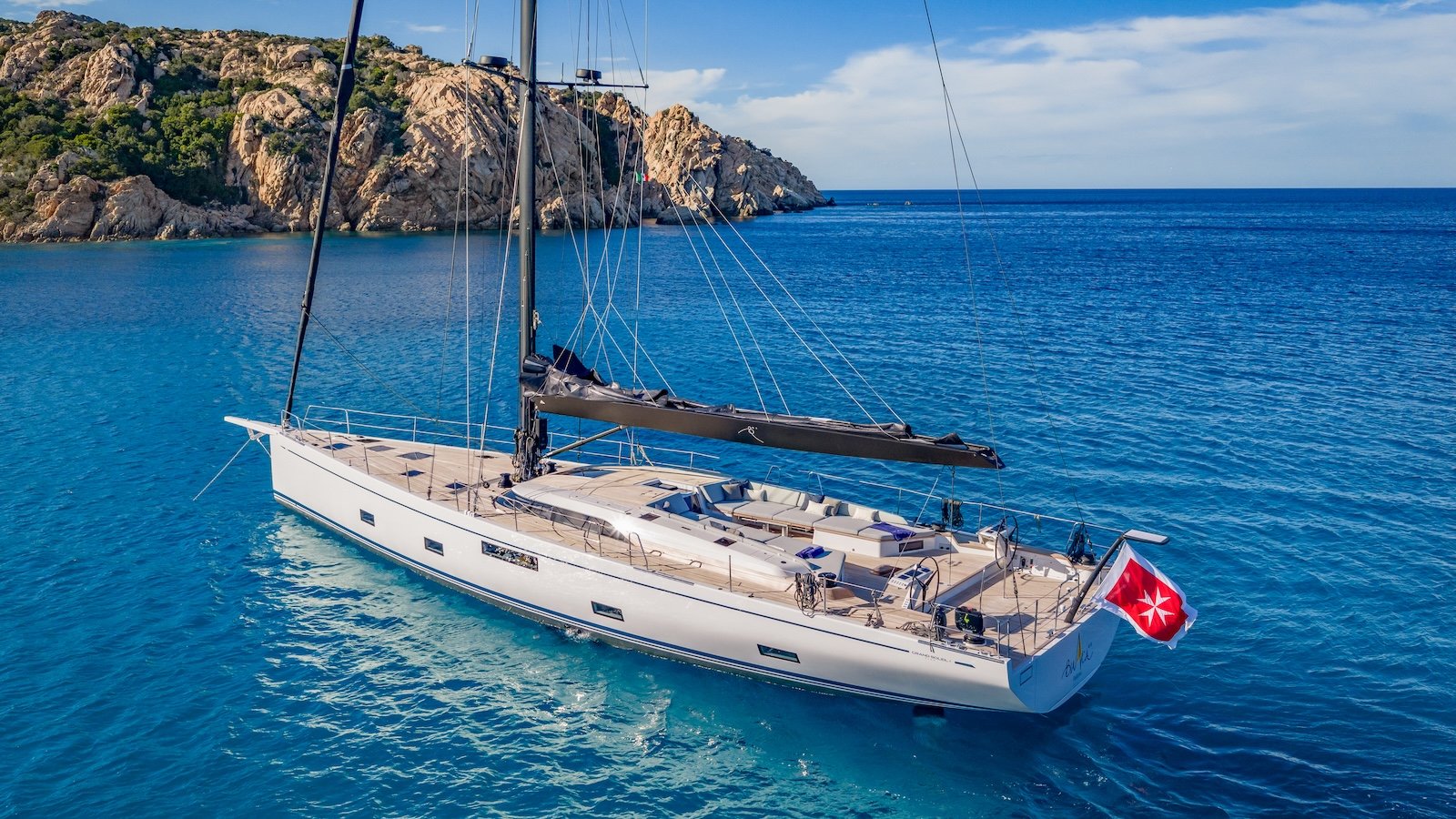 Grand Soleil Plus 80 LC at anchor
